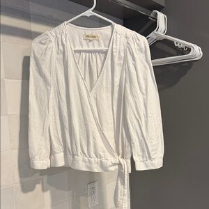 Madewell White Wrap Blouse